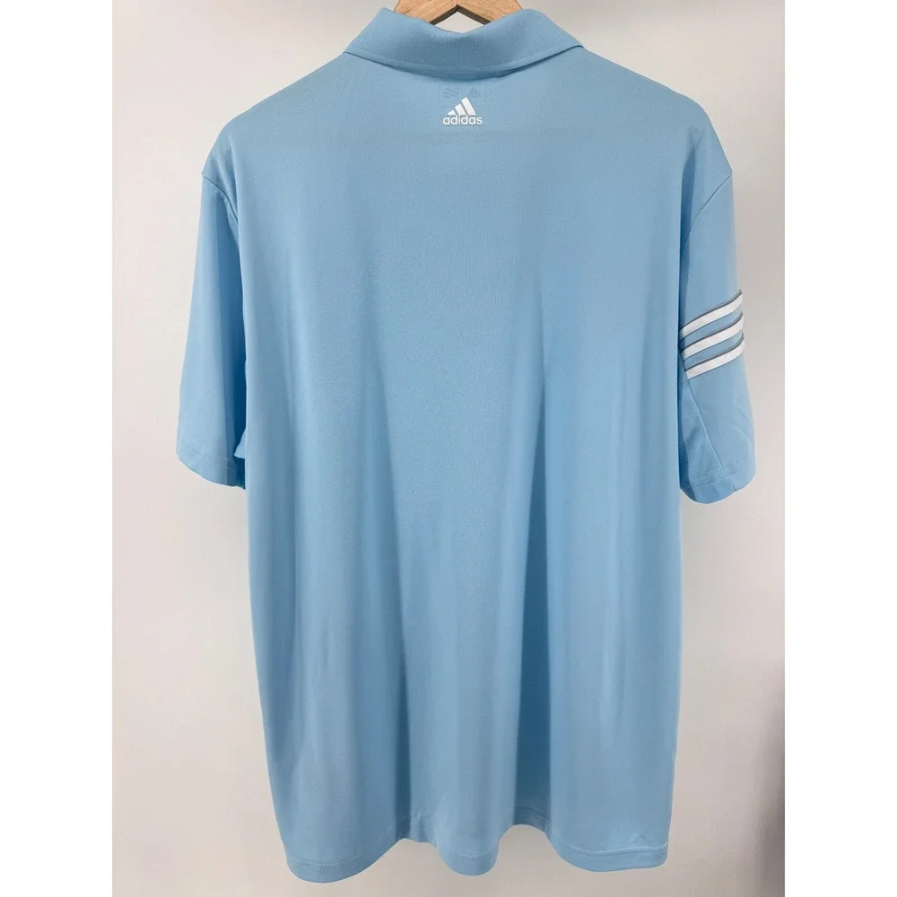 adidas ClimaCool Golf Polo Shirt Mens XL Ice Blue Performance Athletic Golf